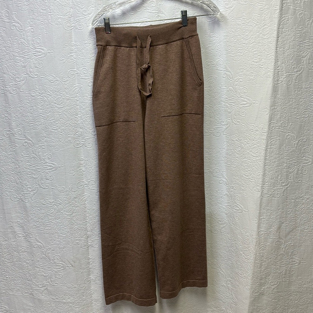 Zyia Active Mocha Classic Wide Leg Lounge Pants Size Medium